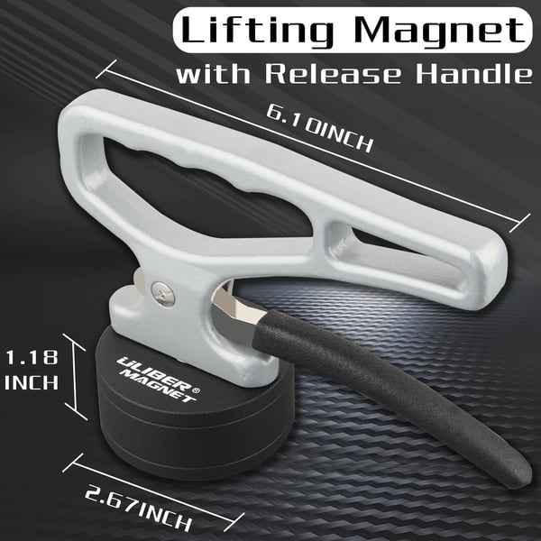 Heavy Duty Magnetisk Opsamlingsværktøj, Hurtig Udløsningsmekanisme, Ergonomisk Håndtag,Sølv