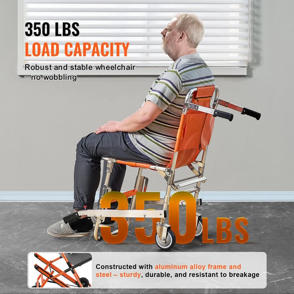 Trappklättrande stol, Lättviktig, Fällbar design, 350 lbs