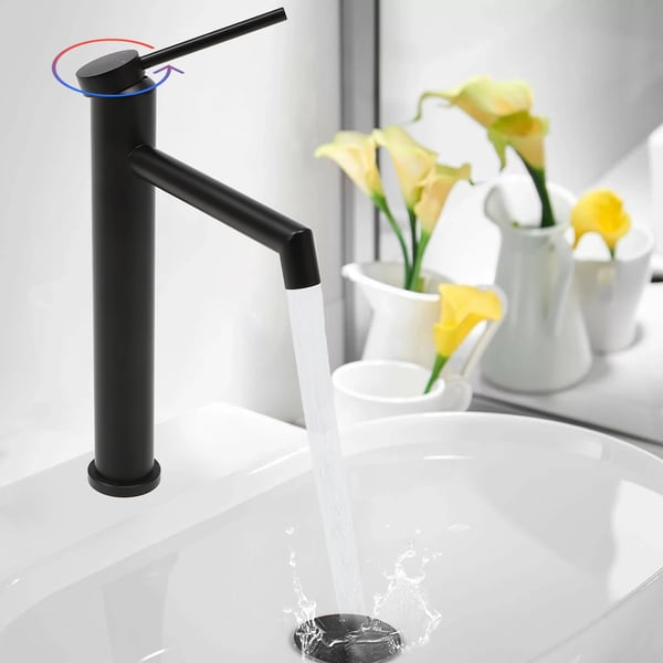 Tvättställsblandare, Lätt installation, Hållbar design,svart