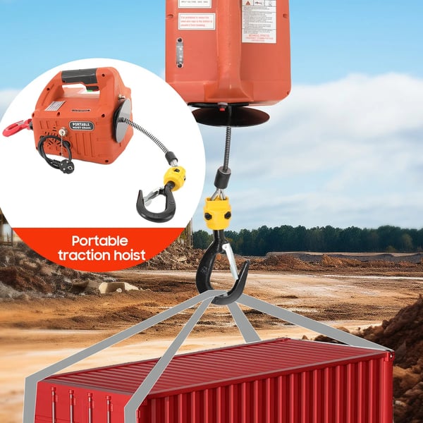 Elektrisk hejseværk, 500 kg kapacitet, trådløs fjernbetjening, ergonomisk design