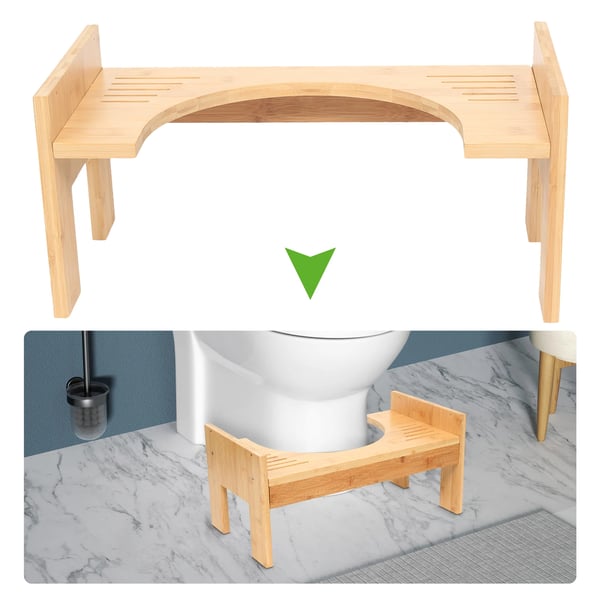 WC-jakkara, säädettävä korkeus, ympäristöystävällinen bambu,Bambu