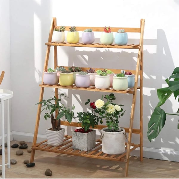 Plantebord, 3-lags design, robust bambuskonstruktion,L, Naturlig