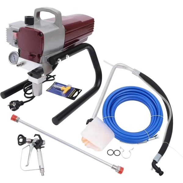 Luftløs malersprøjte, 1800 watt, 1,8 l/min, 10 m slangelængde, 25 cm spraybredde, CE-certificeret