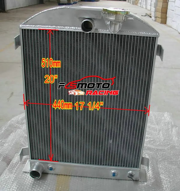 Radiator, Aluminium, Kerne Størrelse: 438mm x 508,5mm x 62mm, Samlet Størrelse: 648mm x 502mm x 151,5mm, Indløbsdiameter: Φ1-1/2"