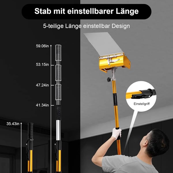 Gipsplade Spatel, Ergonomisk Håndtag, Lækagesikker Design,Gul