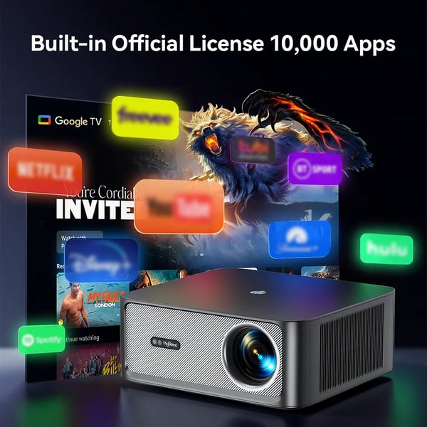 Projektor, 30000 Lumen Ljusstyrka, Smart Android TV Funktionalitet,Google ATV-version, EU-kontakt