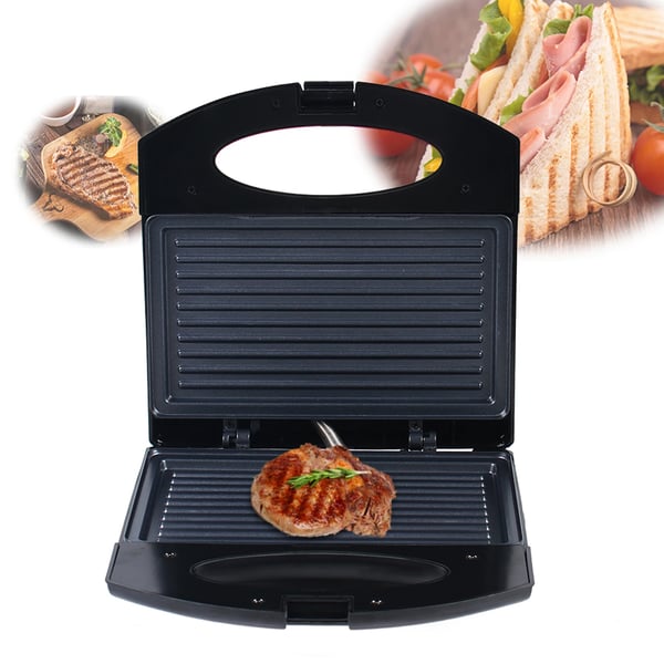 Elektrisk Steak Maskine, Automatisk Opvarmning, Kompakt Borddesign,22cm, Sort