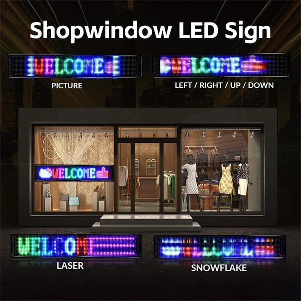 LED Skærm, Fleksibel Installation, Brugervenlig Betjening,2PCS 34.8cm x 10.2cm