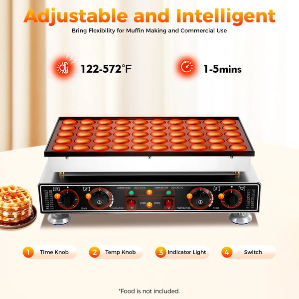Vaffeljern, Nonstick belægning, 50 mini huller