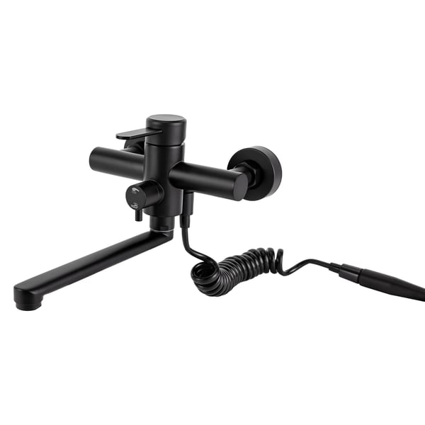 Holdbar vægmonteret vandhane, 360° roterbart design, dual temperaturkontrol, flere udløbsmuligheder
