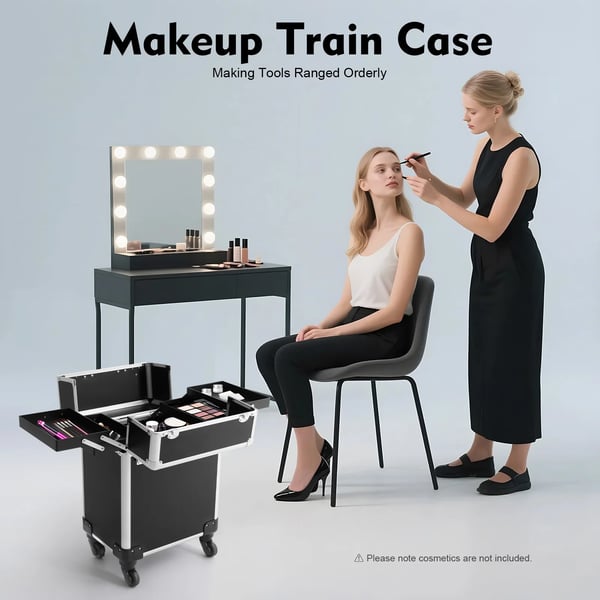 Makeupvogn, Holdbar Konstruktion, Bærbart Design,Sort