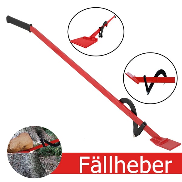 Fældeløfter, Højstyrkestål materiale, Total længde 130 cm, Bredde 5 cm, Håndtag længde 19 cm, Maksimal belastning 450 kg