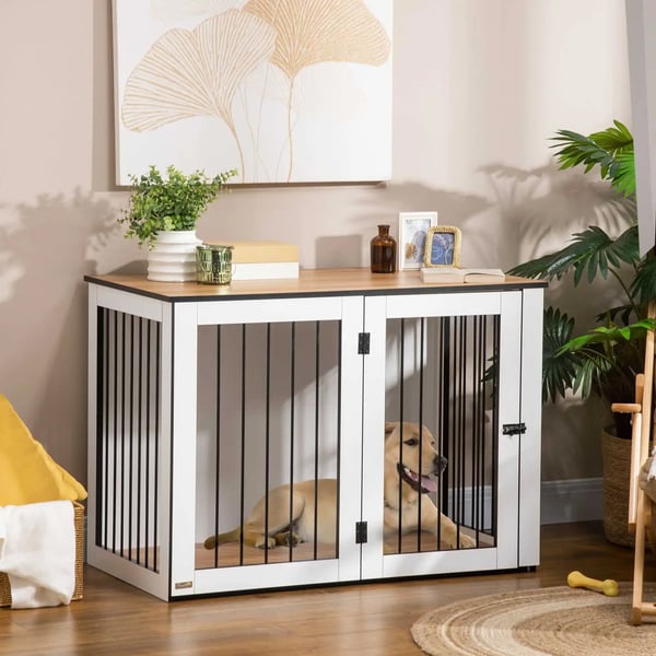 Hundebur, Låselig Dør, Moderne Design,Eg