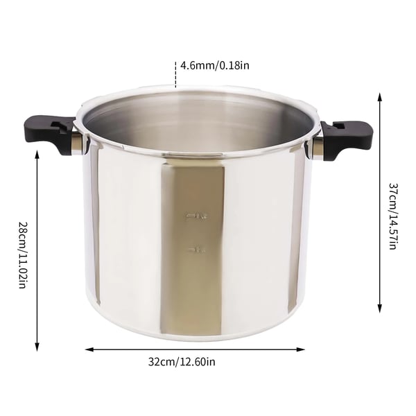 Tryckkokare, 22L kapacitet, säkerhetsfunktioner, Silver, 32 cm