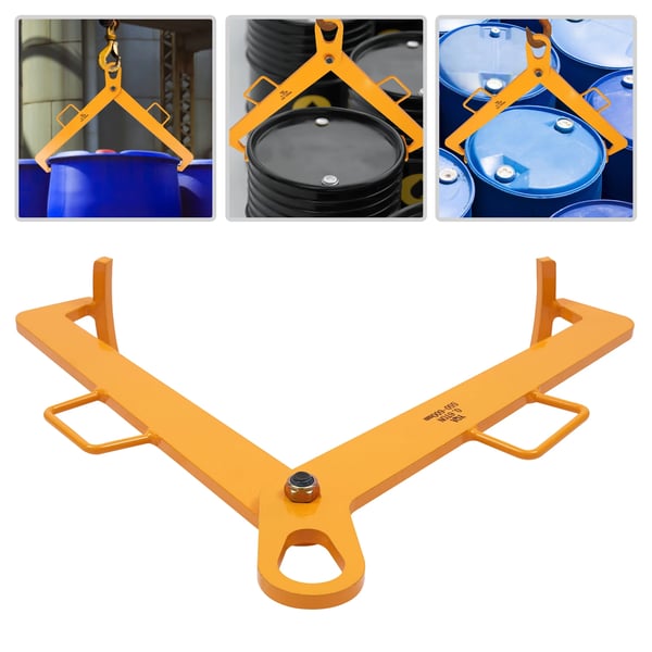 Vertikal tøndeklemme, 1322,77 lbs kapacitet, ergonomisk design,600 Kg, Gul