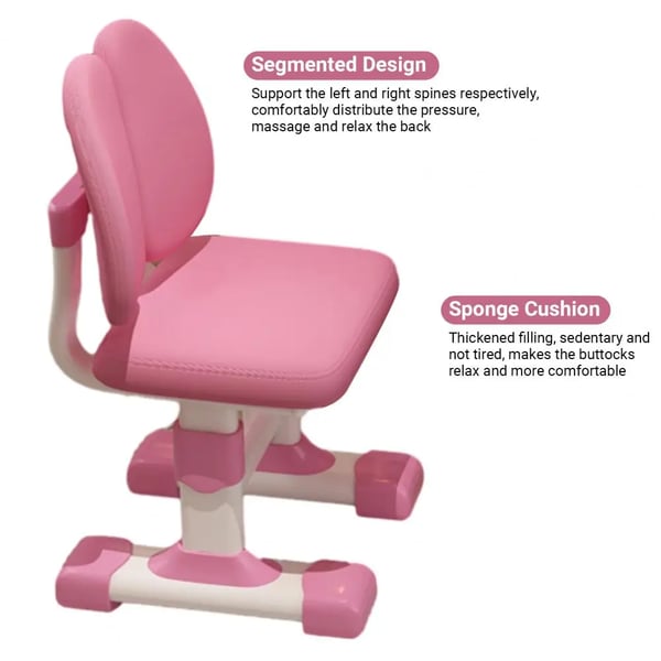 Studie skrivebordsstol sæt, justerbar højde, ergonomisk design,Pink