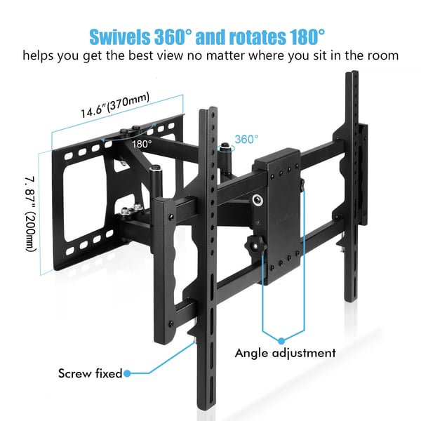 Full Motion TV-väggfäste, stöder 30-85 tum, maximal belastning 45 kg,svart