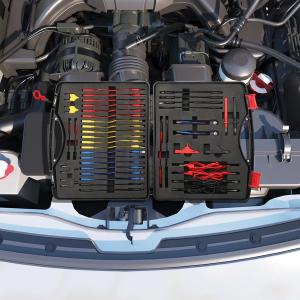 Automotive Multimeter Testledning Kit, Kobbermateriale, Forskellige Længde Kabelledninger, 92-Delt Sæt, Kompatibel med Automotive Elektronik