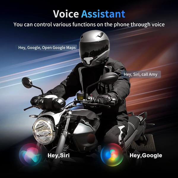 Motorcykel Bluetooth Intercom, 2000m rækkevidde, flersproget support, IP65 vandtæt, batterikapacitet 900mA, støjreduktionsteknologi