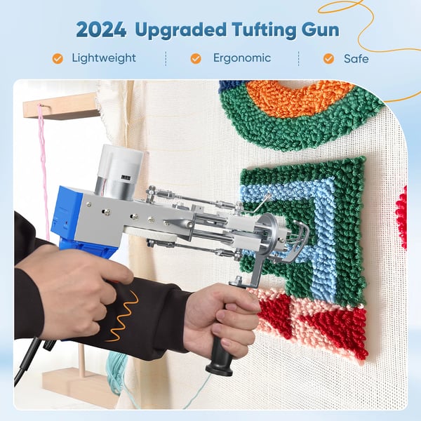 Tufting Gun Startpakke, 2-i-1 Funktionalitet, Komplette Håndværktøjer,ROSE RØD