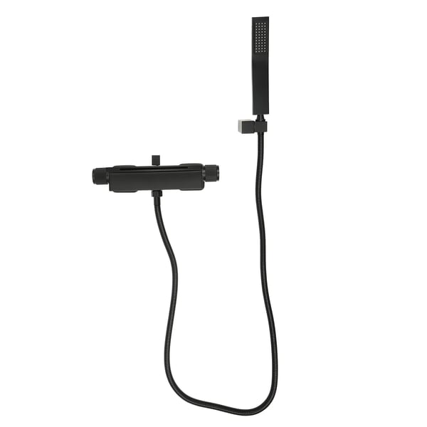 Badekar Vandhanesæt, Vandfald Design, Dobbelt Kontrolsystem,sort