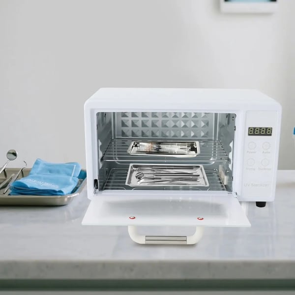 UV Rengøringsskab, 10L Kapacitet, Varm Luft Tørring,HVID, EU