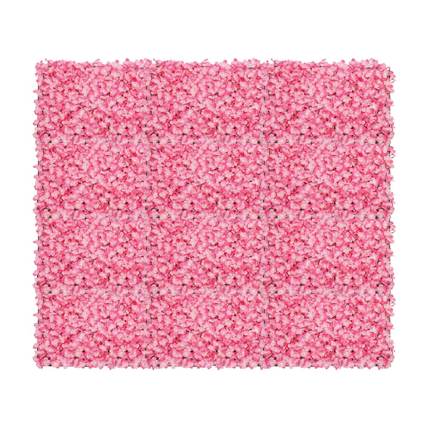 Kunstige Blomster Vægpaneler, Elegant Pink Dekor, Nem at Installere,Lyserød