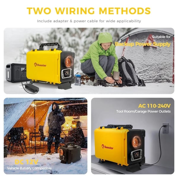 Bærbar Diesel Luftvarmer, Bluetooth Kontrol, Alsidig Kompatibilitet,8KW 12V 110-240V