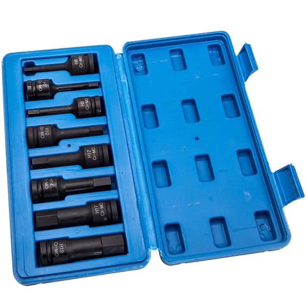 Impact Hex Socket Set, 8-delad, 1/2 tum drivning
