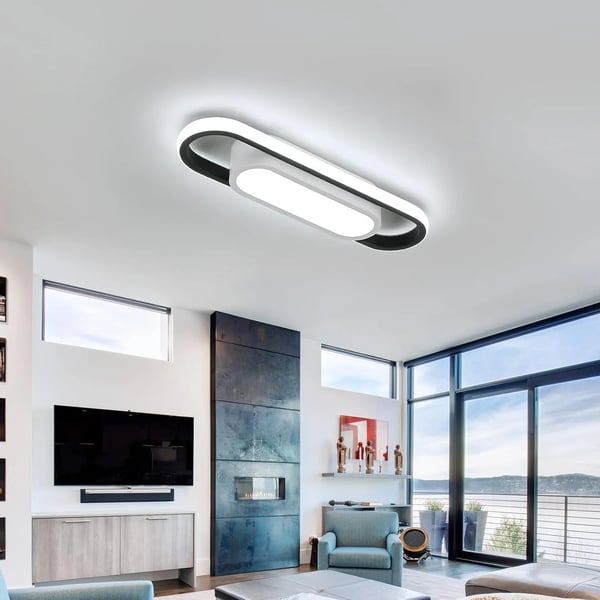 LED-kattovalaisin, moderni muotoilu, energiatehokas,musta, Kylmä valkoinen, L