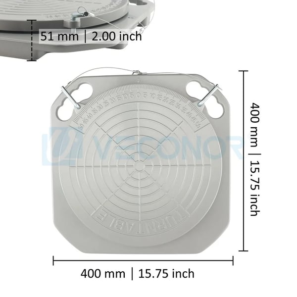 Hjuljusteringssystem, 4 tons belastningsevne, op til 50 graders rotation, holdbar metal konstruktion