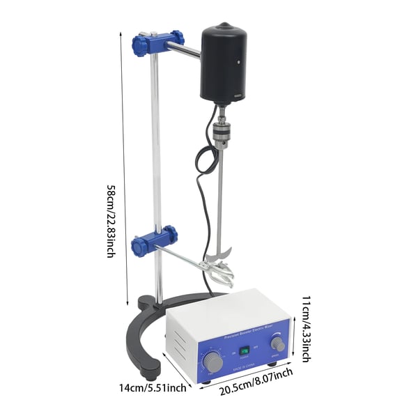 Laboratoriemikser, justerbar hastighed, timerfunktion,Blå, 220V, EU Stik