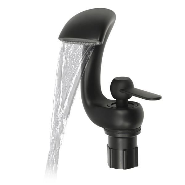 Vattenfallskran, Modern Design, Enkla Spakoperation,svart