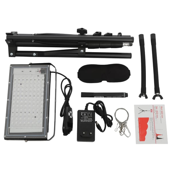 Infrarød lampe, aluminiumlegering, højdejusterbar 60-180 cm, indgangsspænding 85-265V, udgangsspænding DC 12V, 96 LED-perler