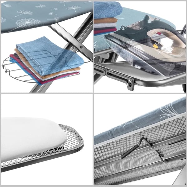 Strygebræt, Justerbar Højde 80-100 cm, Dimensioner 130x48 cm, Indbygget Elektrisk Stik 250 V, 100% Bomuldsbetræk, Skridsikre Metalben