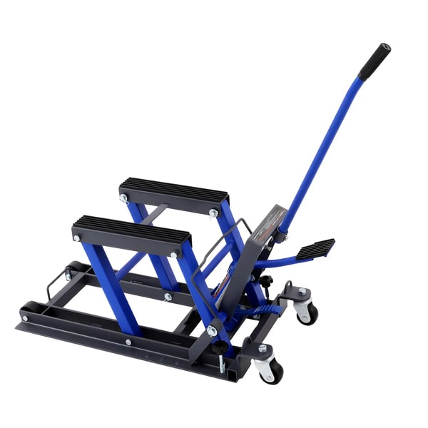 Hydraulisk Motorcykelreparationsstand, Justerbar Højde, 1500 lbs Kapacitet,Blå