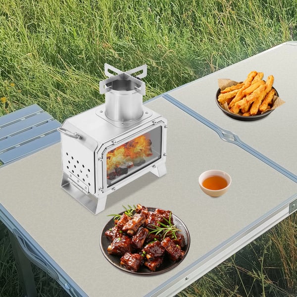 Campingkök, Lättviktig Design, Effektiv Förbränning,Silver