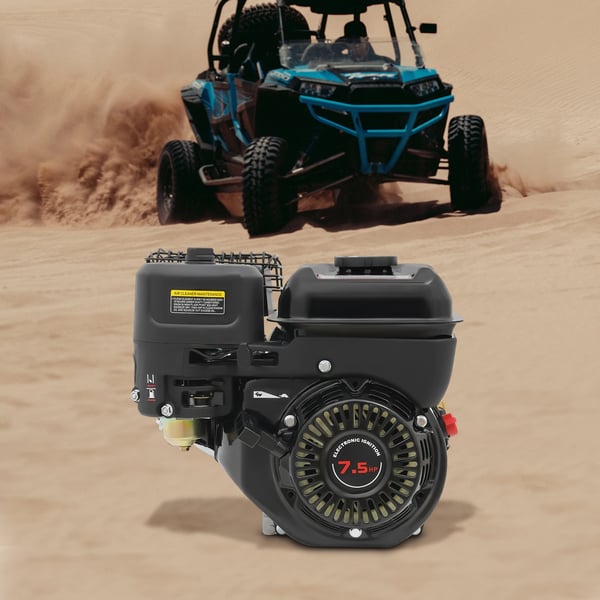 Kaasu moottori, 7.5HP teho, nelitahtimoottori,musta