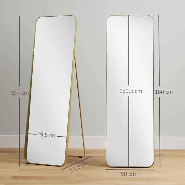 Helkropsspejl, Moderne Design, Holdbar Konstruktion,160×50 cm