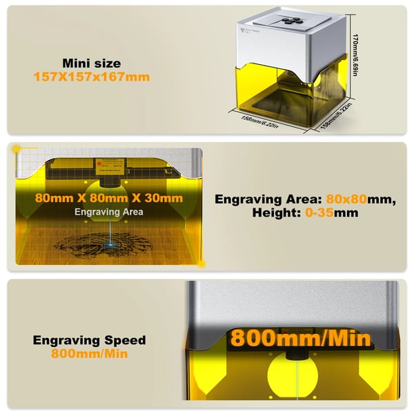 Lasergraver, 3000mW Effekt, Brugervenligt Design,3000mw, TS1