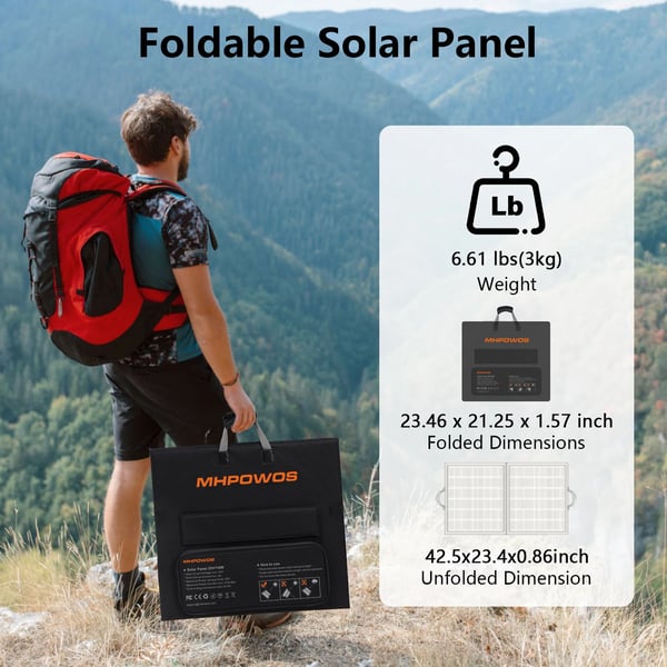 Solpanel, Fällbar Design, Hög Effektivitet,110W solpanel