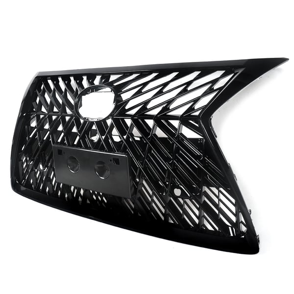 Front Bumper Øverste Grill, Holdbar ABS Konstruktion, Nem Installation,Glans Sort