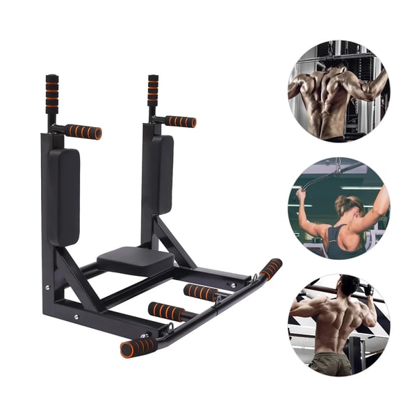 Pull Up Bar, Væghængt, Understøtter 440 lbs,sort