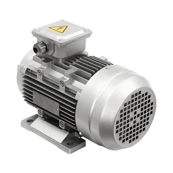 Elektrisk motor, 1,5 kW, trefaset ren kobbervikling,19mm, Sølv