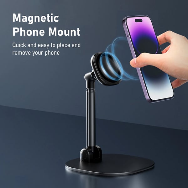 Telefonstativ, Aluminiumkonstruktion, 360° Rotérbar,Sort