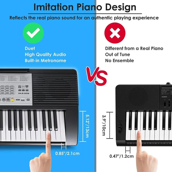 Piano, 61 Näppäintä, Puoli-painotettu Toiminta, Kaksoisvirransyöttö, Sisäänrakennettu Kaiutin, LCD-näyttö