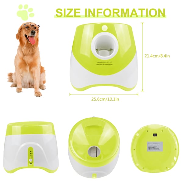 Automatisk Hundeboldkast, Justerbar Kastafstand, Kompakt Design,Legetøj