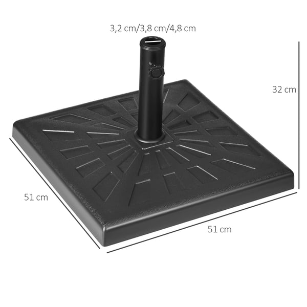 Parasolfod, Holdbar Harpiks, Kompatibilitet med Flere Mastestørrelser,PVC