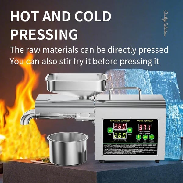 Oliepresse, Rustfrit Stål, Automatisk Temperaturkontrol,EU, T2S