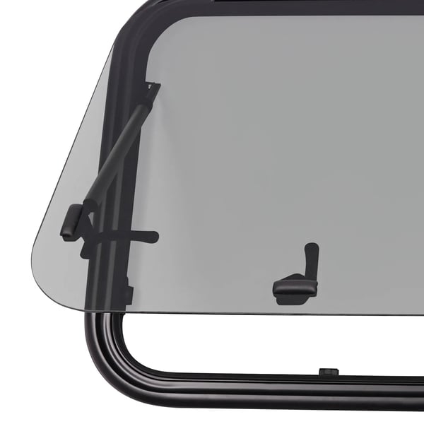 RV Push-Out Vindue, Holdbart Tempereret Glas, Moderne Design,sort